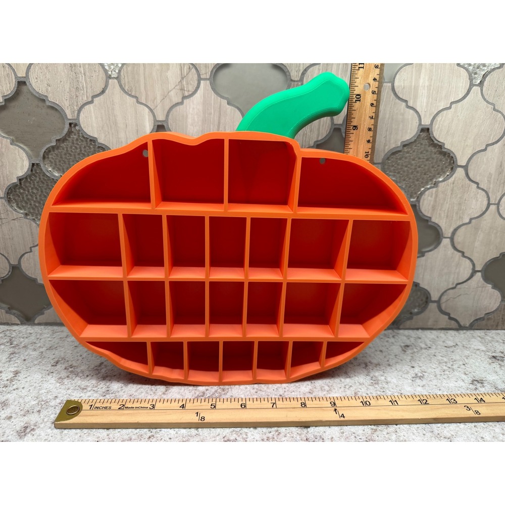 Orange Pumpkin Display Shelf 3D Printed Wall Hanging Miniature Curio Organizer